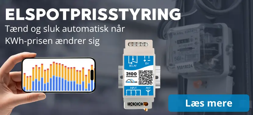 billedet viser en styring med rel&aelig;, som kan styres efter elpris
