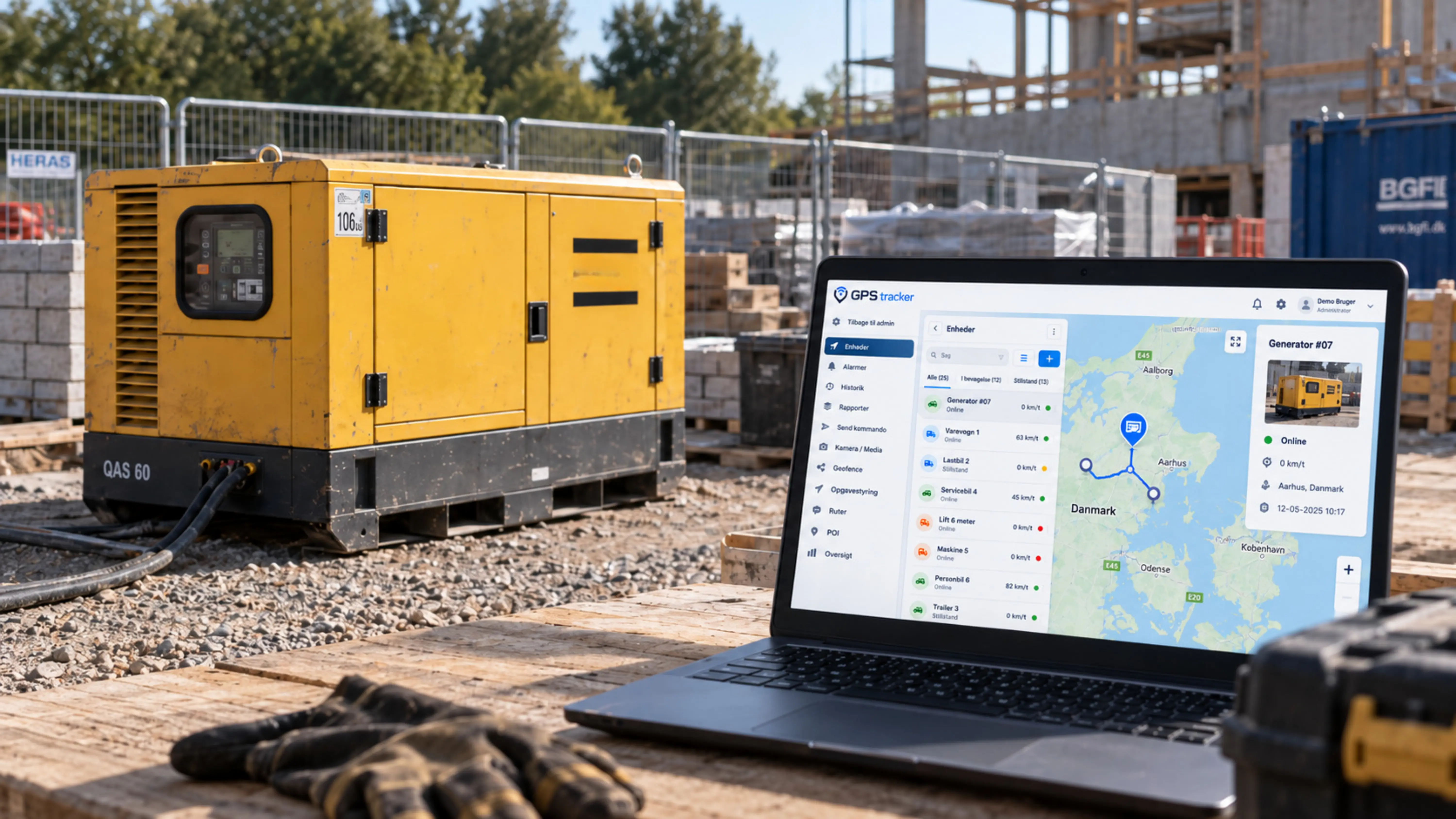 AssetPRO+ 4G GPS tracker med kort og aktivposition