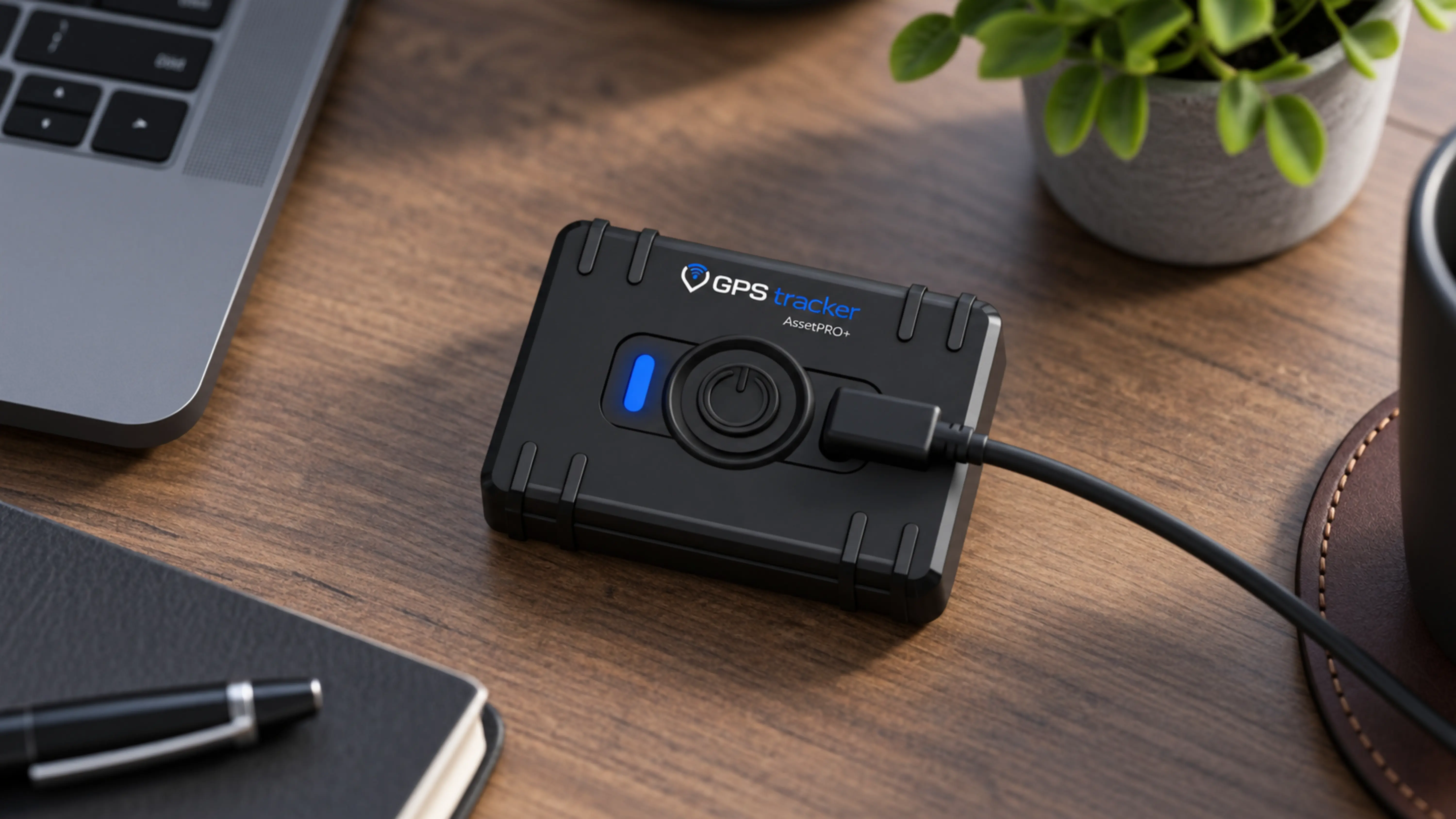 AssetPRO+ GPS tracker oplades via USB-C
