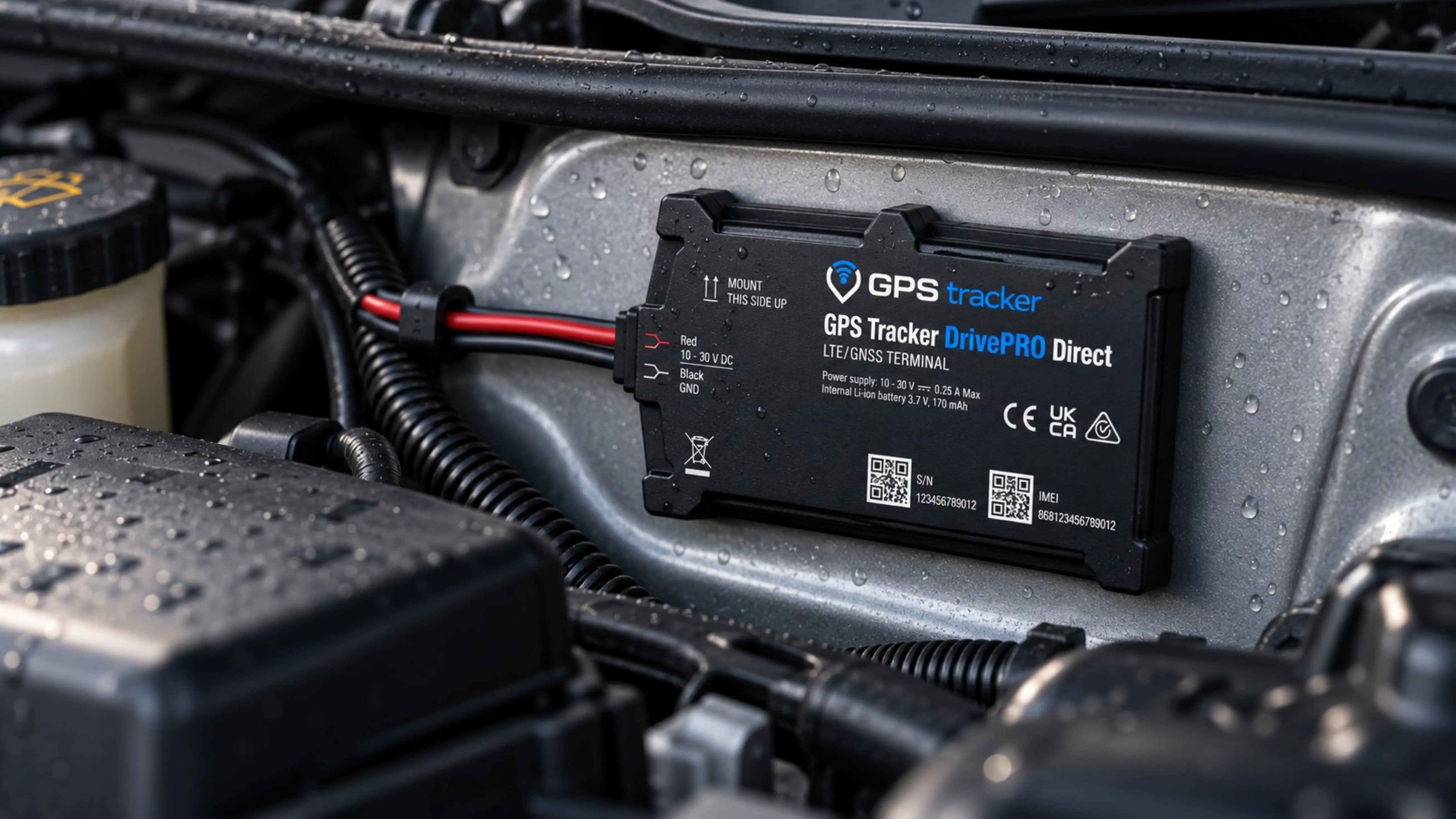Robust DrivePRO Direct GPS tracker med IP65-kapsling til fast montering