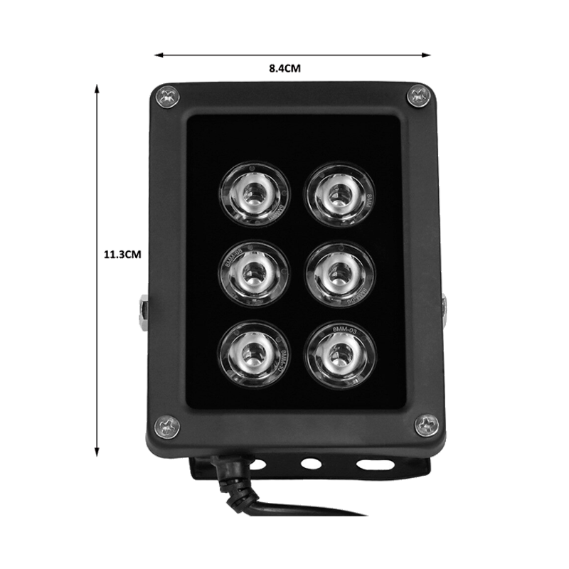 Inevitable raíz superstición IR lys m/6 kraftige LED til kameraovervågning 30 gr. - Tilbehør overvågning  - GSM Teknik ApS
