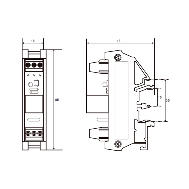 1-Kanals Relmodul 12V 10A til DIN-skinne