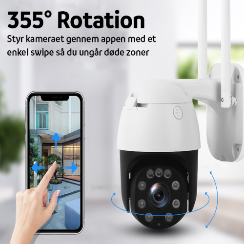 4G GSM kamera udend�rs PTZ 5x zoom 5MP Hvid