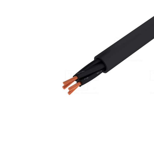 3-leder gummi datakabel sort 3x0.5mm2 