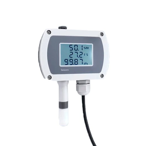 Temperatur/fugt/trykmler 12-24V m/LCD RS485/Modbus