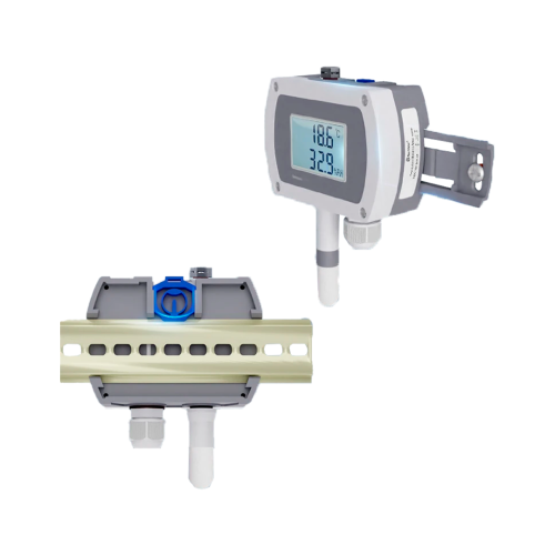 Temperatur/fugt/trykmler 12-24V m/LCD RS485/Modbus