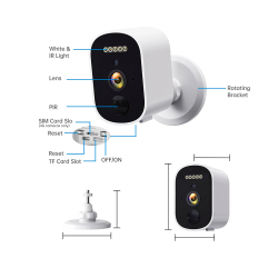 4G udend�rs kamera 2MP m/batteri m/ solcelle
