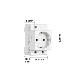 DIN Skinne Stikkontakt 16A 250V