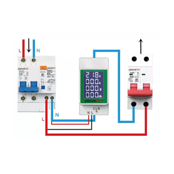 MULTIMETER DIN VOLT/AMP m/ display
