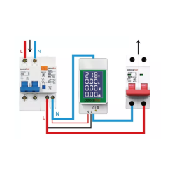 MULTIMETER DIN VOLT/AMP m/ display