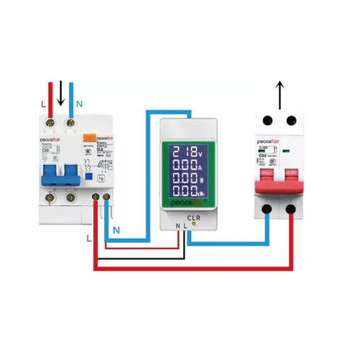 MULTIMETER DIN VOLT/AMP m/ display