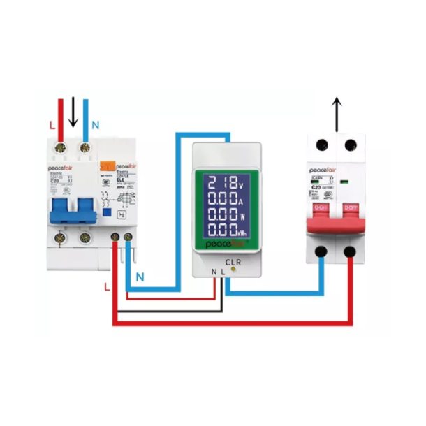 MULTIMETER DIN VOLT/AMP m/ display