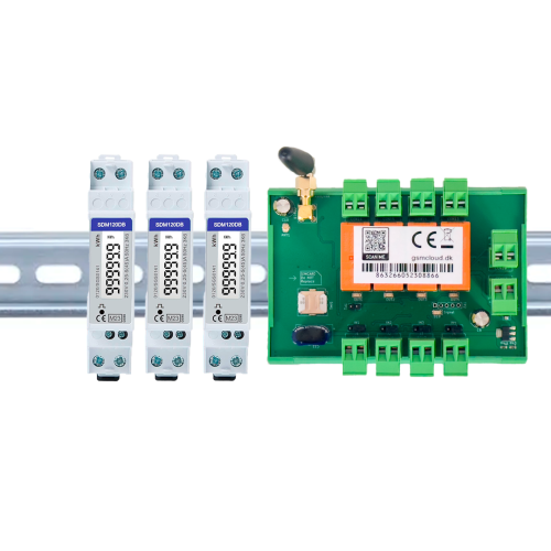 GSM logger med 3 KWh bimler (3x230V)