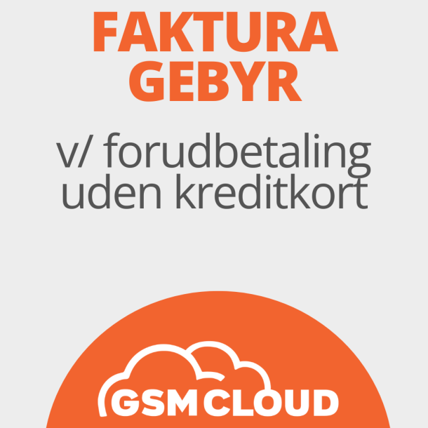 Faktureringsgebyr v/forudbetaling uden kreditkort