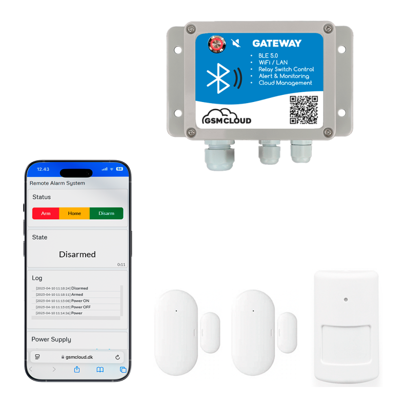 BLE IIoT Gateway alarmsystem 50m (WiFi/LAN)