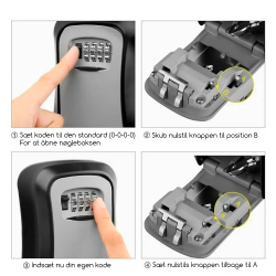 Ngleboks med kode i kraftig ABS plast