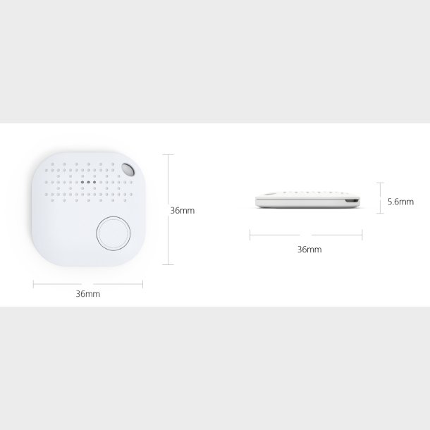 Bluetooth Beacon 36x36x5,6 mm (1,3 r) m/buzzer &amp; knap