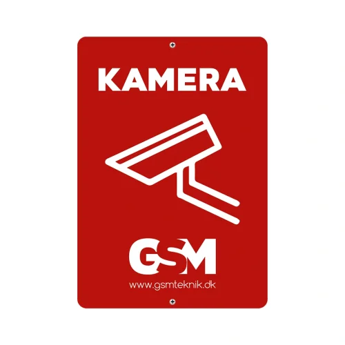 Kamera skilt 21x30 cm med skruer