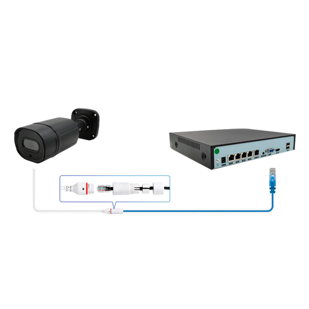 Overvgningspakke POE 8ch m/6 bullet kamera sort