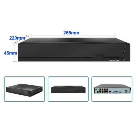 nvr optager boks poe 8 kanal