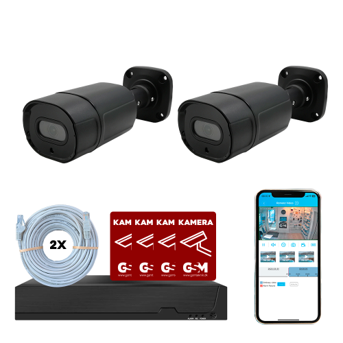 Overv�gningspakke POE 4ch m/2 bullet kamera sort