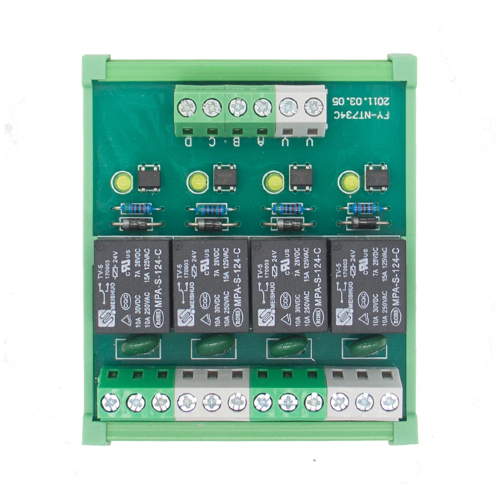 Rel�modul 4CH 12V til DIN-skinne
