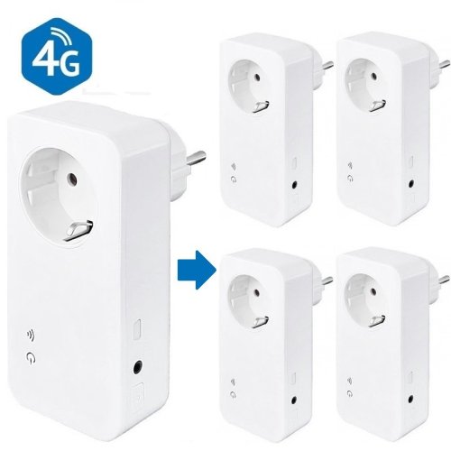 GSM stikkontakt T420 4G m/4 stk. T20 slaver