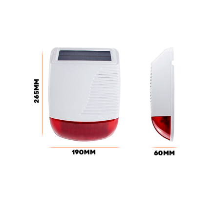 sirene 110db med solcelle 1