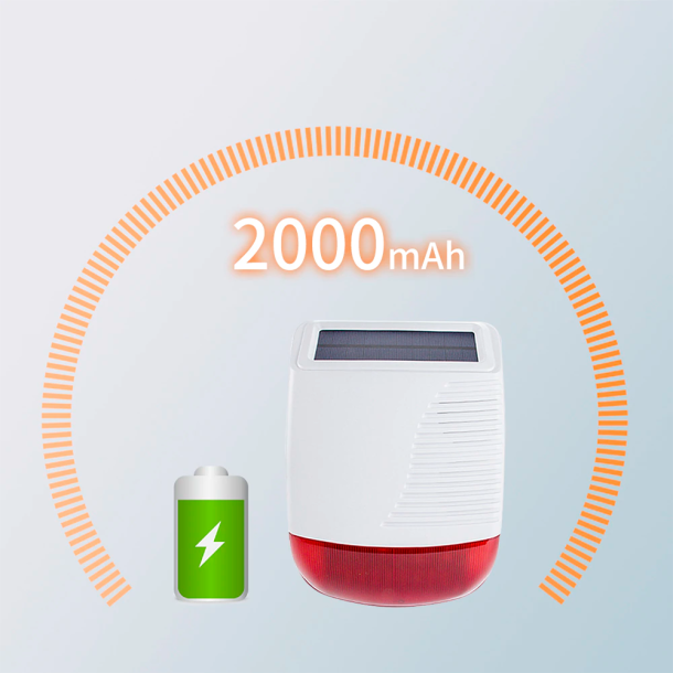 Sirene XL ude 110dB m/solcelle