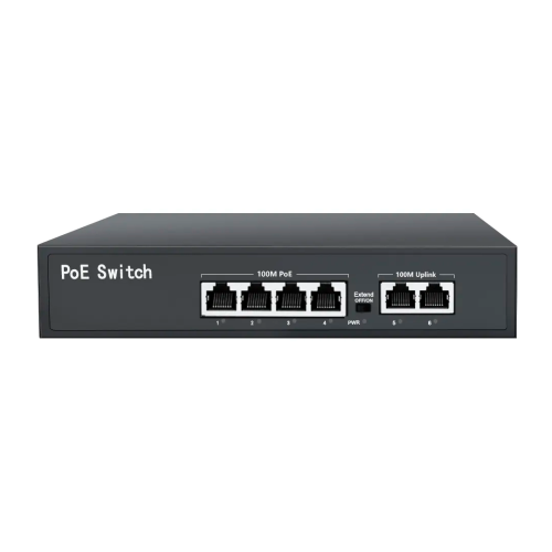 Switch 4x10/100Mbps (POE+) + 2x10/100Mbps
