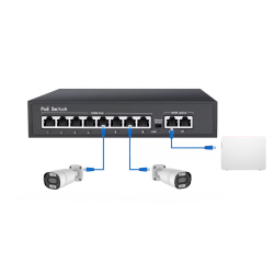 Switch 8x10/100Mbps (POE+) + 2x10/100Mbps