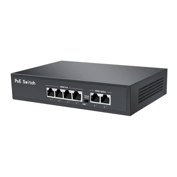 Switch 4x10/100Mbps (POE+) + 2x10/100Mbps