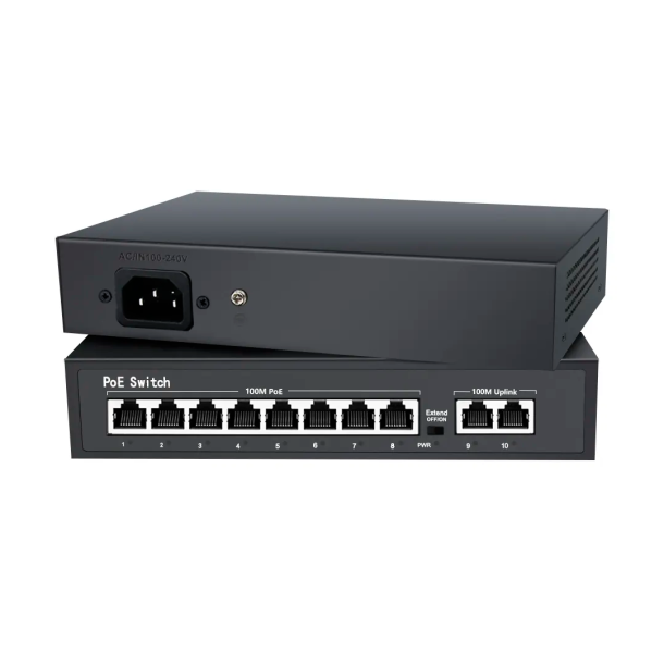 Switch 8x10/100Mbps (POE+) + 2x10/100Mbps