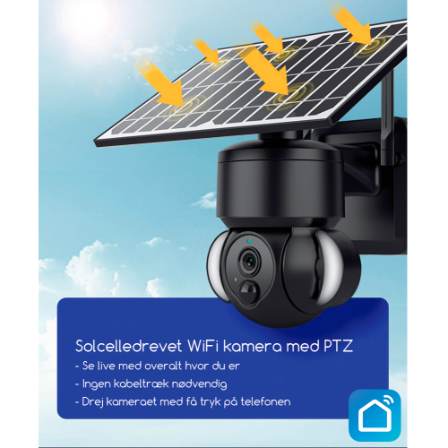 WiFi udend�rs PTZ solcelle-kamera 3MP