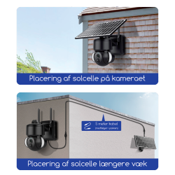 WiFi udendrs PTZ solcelle kamera 3MP sort