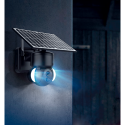 WiFi udendrs PTZ solcelle kamera 3MP sort