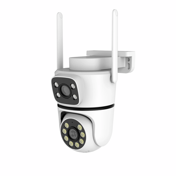 WiFi PTZ dobbelt Kamera 8MP Udendrs hvid