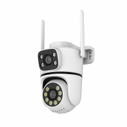 WiFi PTZ dobbelt Kamera 8MP Udendrs hvid