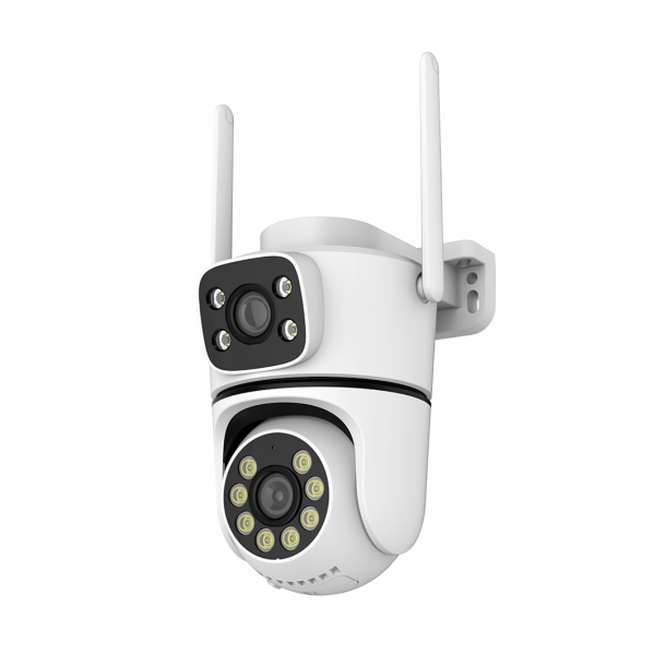 WiFi PTZ dobbelt Kamera 8MP Udendrs hvid