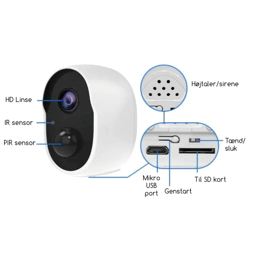 WiFi udend�rs kamera 2MP m/batteri