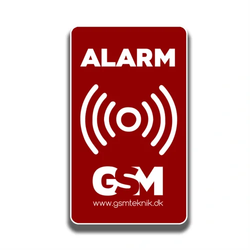 Alarmm�rke 6x10 cm dobbeltsidet