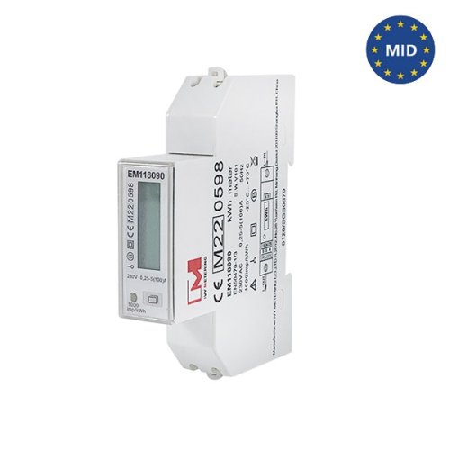 Energim�ler kWh 1-faset 230V 0,25-5(100)A MID Modbus