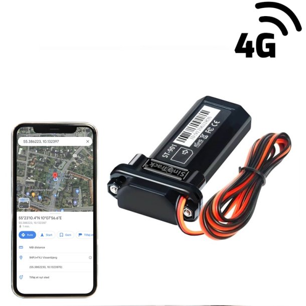 GPS Tracker m/kabel uden abonnement 4G