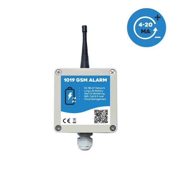 GSM Logger 0-20mA m/10 rs batteri (5G NB-IoT)