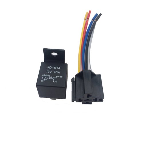 Auto rel� 12V 40A 5pin m/sokkel 