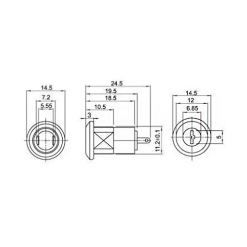 Elektronisk ON/OFF n�glekontakt med l�s