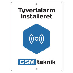 Alarmskilt 15x20 cm med skruer