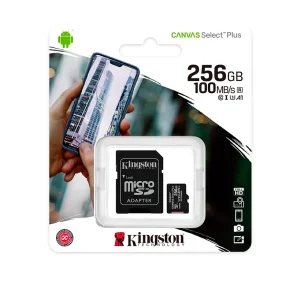 Kingston Canvas Select Plus microSD-hukommelseskort 256GB med adapter i emballage