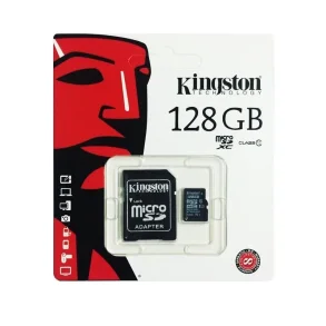 Kingston 128GB microSD-kort med adapter i emballage