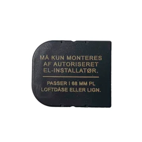 Sort d�ksel til smart rel� med monteringsvejledning for el-installat�r
